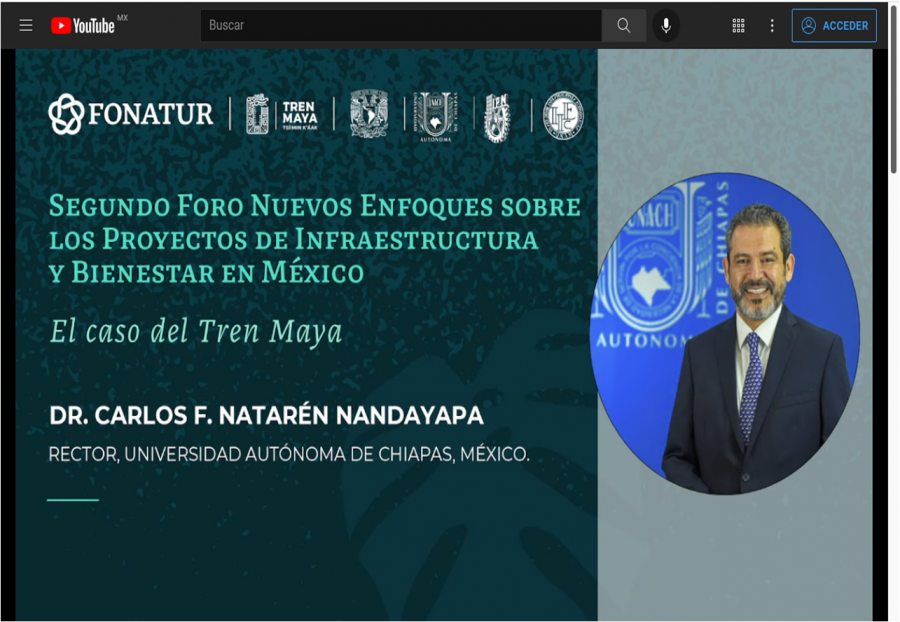 Participa el rector de la UNACH, Carlos F. Natarén Nandayapa en Foro Nacional sobre el Tren Maya