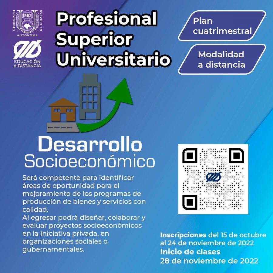 Invita UNACH  a cursar el PSU en Desarrollo Socioeconómico