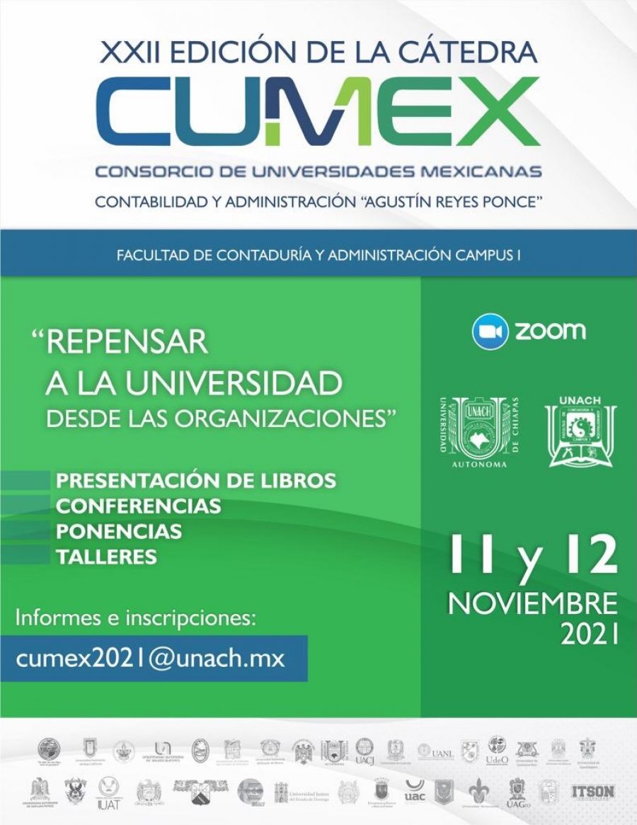 Será  UNACH sede de la XXII Edición de la Cátedra CUMEX Contabilidad y Administración