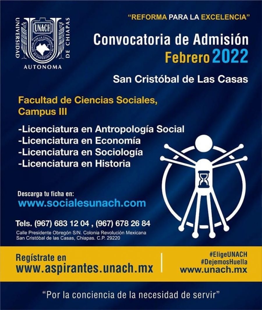 Ofrece UNACH la Licenciatura en Antropología Social en la actual convocatoria del examen de admisión