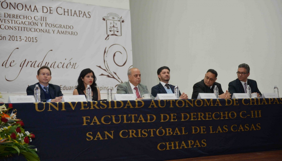 Destaca el Rector de la UNACH, Carlos Eugenio Ruiz Hernández, la calidad de los egresados de la Maestría en Derecho Constitucional y Amparo