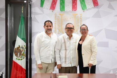 Se reúne el rector de la UNACH Oswaldo Chacón Rojas con la astronauta análoga chiapaneca, Lorena Rojas Nucamendi