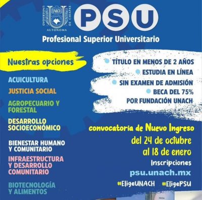 Cierra El 18 De Enero La Convocatoria Del PSU UNACH