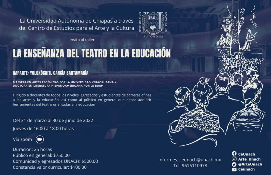 Impartirá UNACH  el taller La Enseñanza del Teatro en la Educación