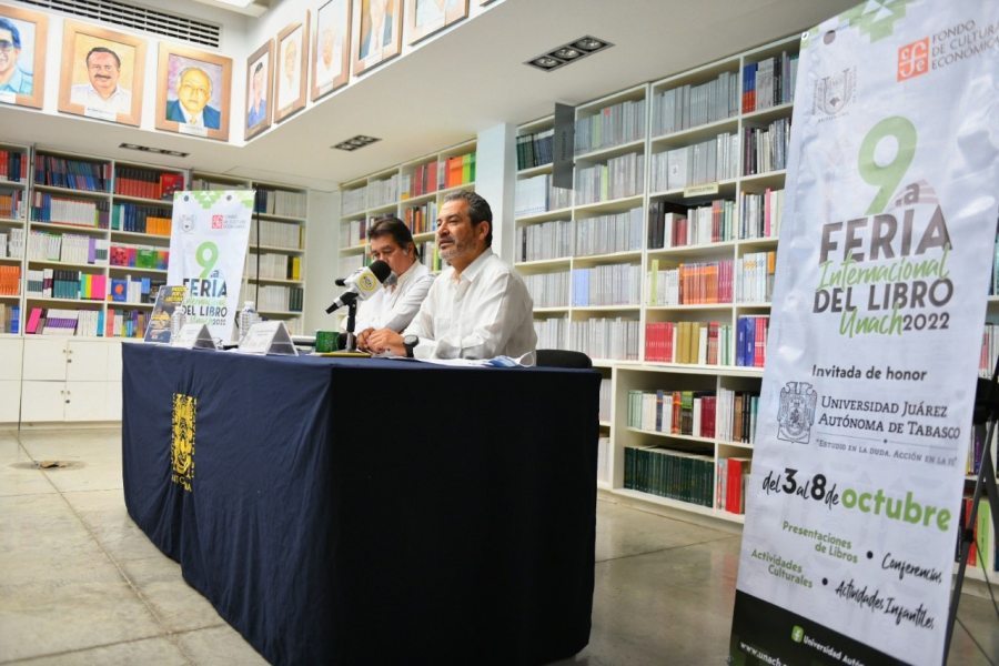Anuncia la realización de la 9.a Feria Internacional del Libro UNACH 2022
