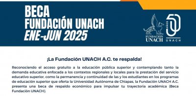 Abierta la convocatoria de la beca que otorga la Fundación UNACH