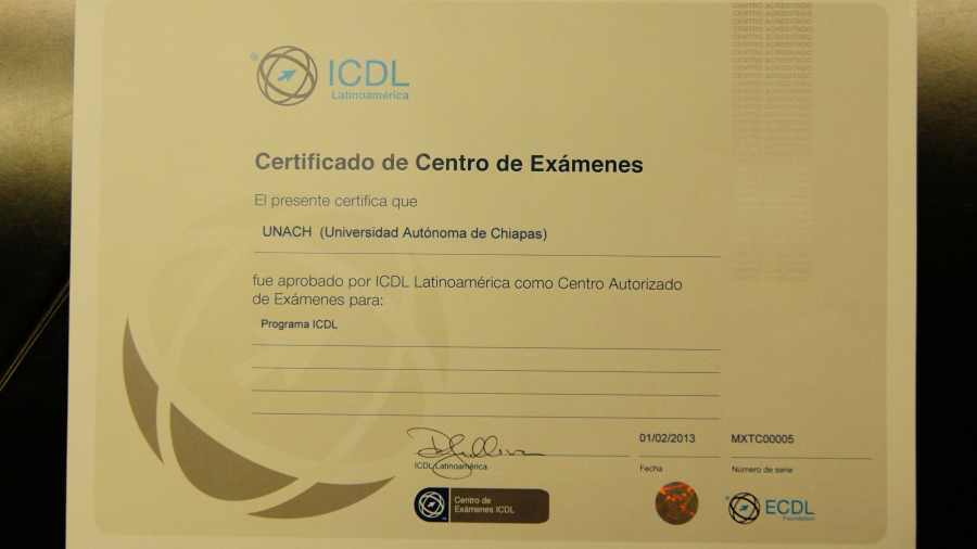 Certifican a la UNACH como Centro Autorizado de Exámenes de Licencia Internacional de Manejo de Computadoras