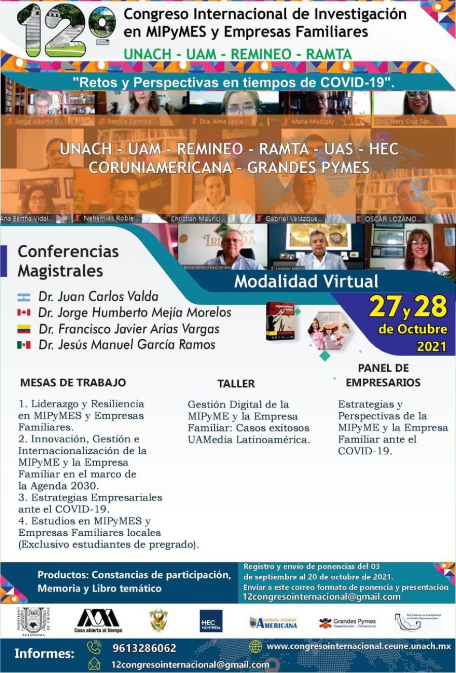 Organiza UNACH el 12º Congreso Internacional de Investigación en MIPyMES