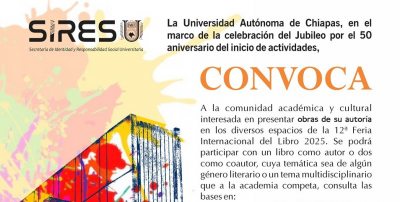 Convoca UNACH a presentar obras en la Feria Internacional del Libro