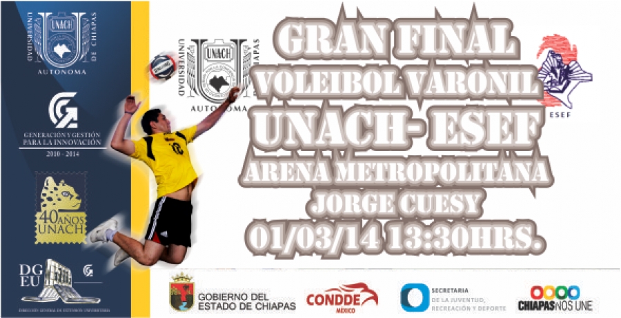 Disputarán escuadras de la UNACH finales de voleibol de sala varonil y femenil