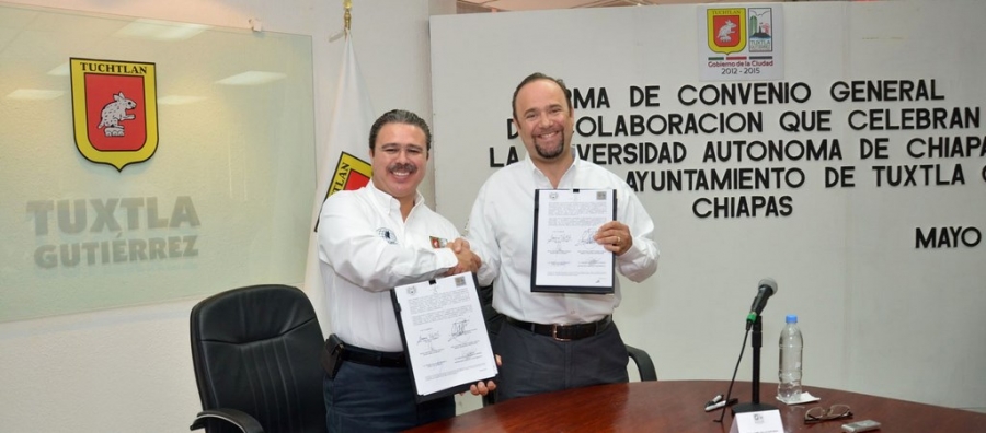 Unen esfuerzos UNACH y Ayuntamiento de Tuxtla Gutiérrez en favor de la investigación, la educación, la cultura y el deporte